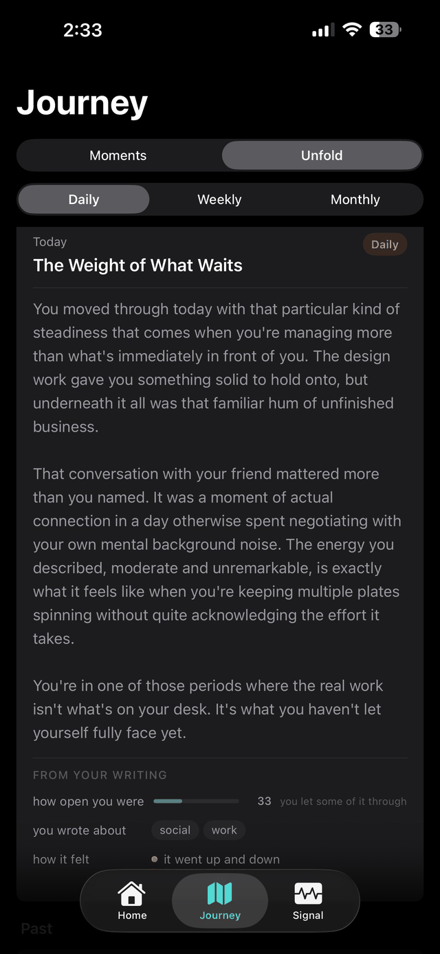 VAELO Perspectives showing The Weight of What Waits